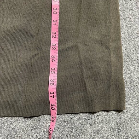 MICHAA Womens A Line Dress Green Olive Notch Neck Long Sleeve Zipper Modest XL - Picture 8 of 10